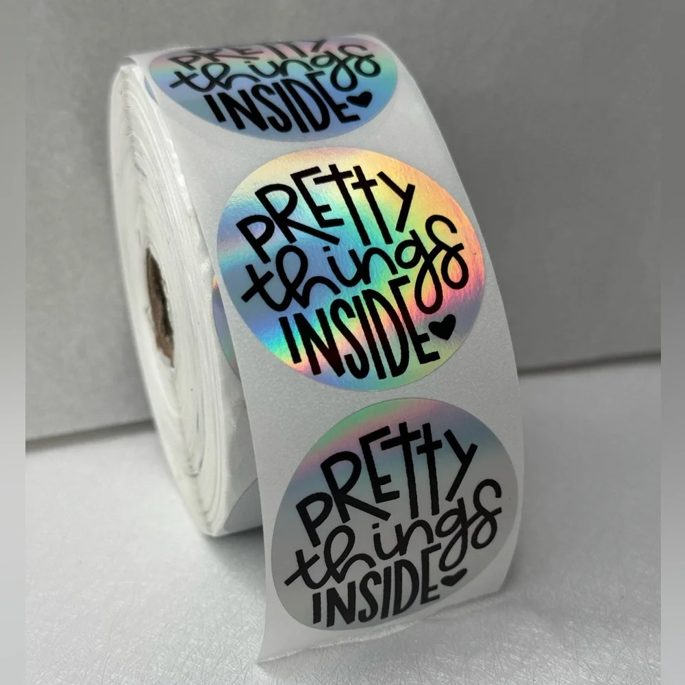 Pretty things inside sticker for small business | thank you sticker 2 inch round